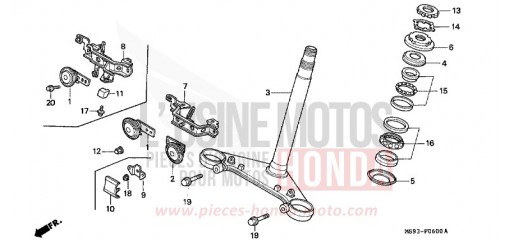 STEERING STEM NTV650P de 1993